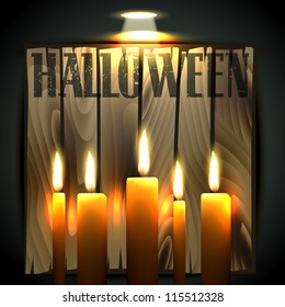 vector halloween background with candles