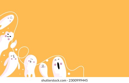 vector halloween background in flat design for happy halloween event trick and treat 