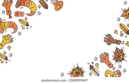 vector halloween background in flat design for happy halloween event trick and treat 