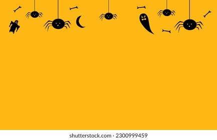 vector halloween background in flat design for happy halloween event trick and treat 