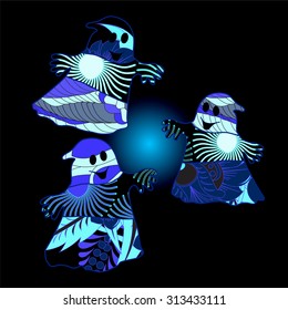 vector halloween background with ghost
