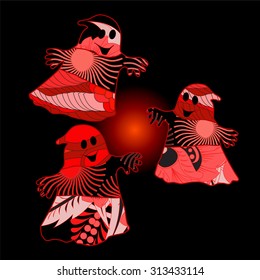 vector halloween background with ghost