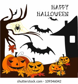 Vector Halloween  background illustration