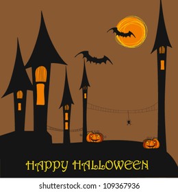 Vector Halloween  background illustration
