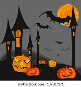 Vector  Halloween  background illustration