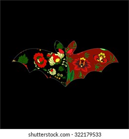 vector halloween background with isolated bat
