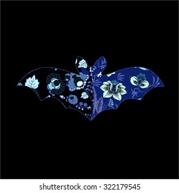 vector halloween background with isolated bat