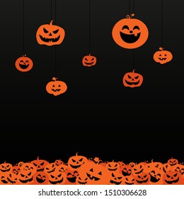 Vector halloween background, with pumpkins and place for text, flyers. Background. Wallpaper