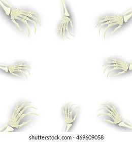 Vector Halloween background with skeleton arm for promotional, party, sale offers, invitations design, banners.
