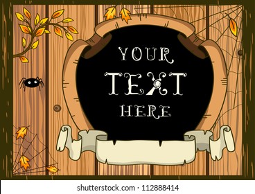 Vector Halloween background with spider and web