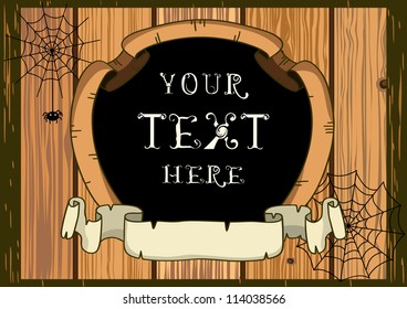 Vector Halloween background with spider and web