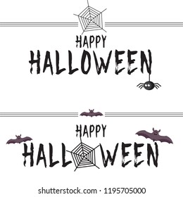 Vector Halloween background white and black with spiders hand drawn. Vector, illustration 10.