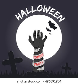 vector halloween background. zombie hand. eps10