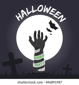 vector halloween background. zombie hand. eps10