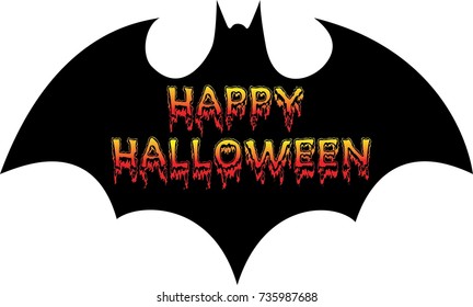 Vector Halloween banner on bat background