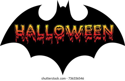 Vector  Halloween banner on bat background
