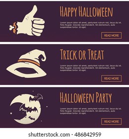 vector halloween banner set