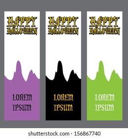 vector halloween banner set for web header design. halloween design template