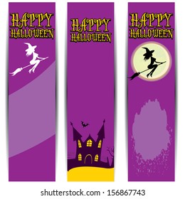 vector halloween banner set for web header design. halloween design template