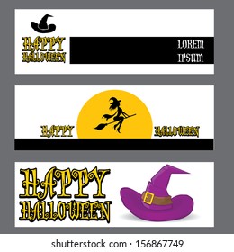 vector halloween banner set for web header design. halloween design template