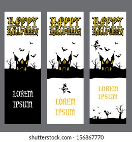 vector halloween banner set for web header design. halloween design template