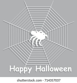 vector of Halloween banner with spider and spider web.Paper