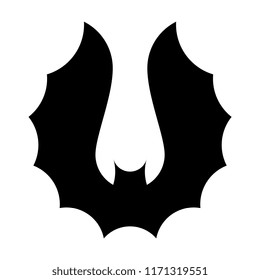 vector halloween bat icon. black bat silhouette on white background