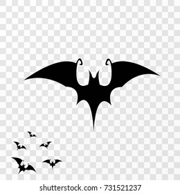 vector halloween bat icon isolated on transparent background. vector bat silhouette