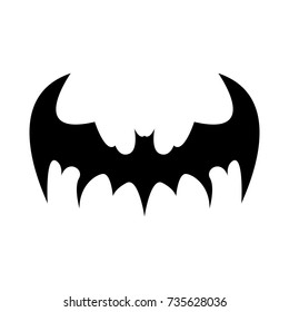 vector halloween black bat animal icon or sign isolated on white background. vector bat silhouette with wings. vector abstract bat tattoo art concept design template