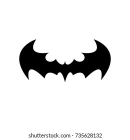 vector halloween black bat animal icon or sign isolated on white background. vector bat silhouette with wings. vector abstract bat tattoo art concept design template