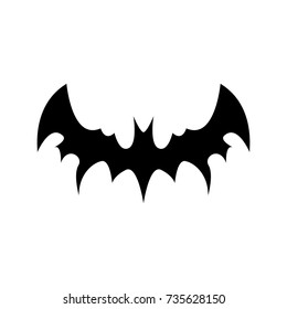 vector halloween black bat animal icon or sign isolated on white background. vector bat silhouette with wings. vector abstract bat tattoo art concept design template