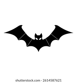 Vector Halloween black bat silhouettes for holiday horror night, vector cartoon icons. Flying vampire bat silhouettes.