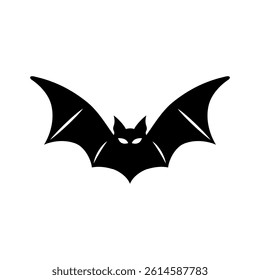 Vector Halloween black bat silhouettes for holiday horror night, vector cartoon icons. Flying vampire bat silhouettes.