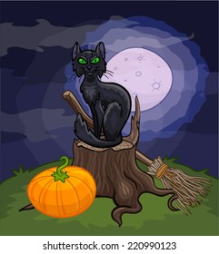 vector halloween black cat