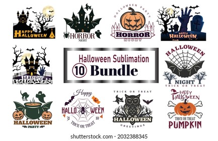 Vector Halloween bundle t-shirt design  