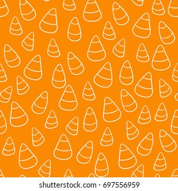 Vector Halloween candy corn seamless pattern. Texture for textile, paper print.