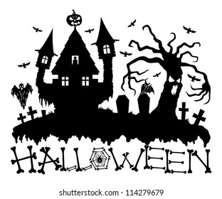 Vector. Halloween card.