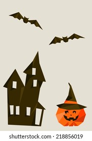 Vector halloween card with pumpkin