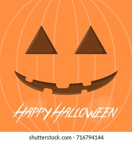 Vector Halloween card template stylized as a carved pumpkin.