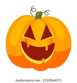 Caras de miedo de calabaza de dibujos animados de Halloween de Vector. Naranja jack-o-linternas aisladas sobre fondo blanco.