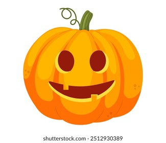 Caras de miedo de calabaza de dibujos animados de Halloween de Vector. Naranja jack-o-linternas aisladas sobre fondo blanco.