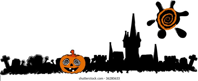 the vector halloween cemetery banner