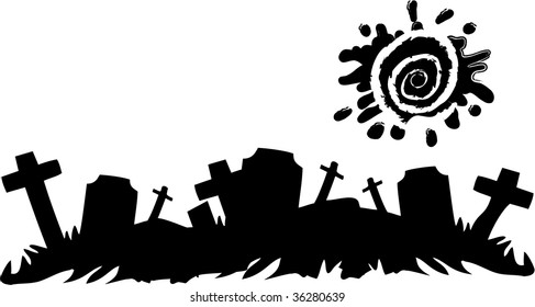 the vector halloween cemetery banner
