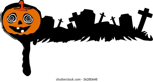 the vector halloween cemetery banner