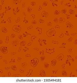 vector halloween chaotic seamless pattern