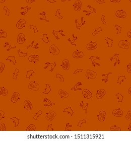 vector halloween chaotic seamless pattern