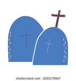 Vector Halloween clipart illustration of a tomb for decoration