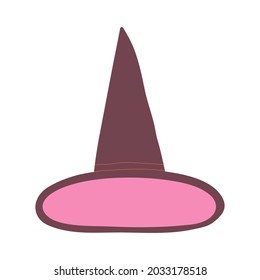 Vector Halloween clipart illustration of a witch hat for decoration