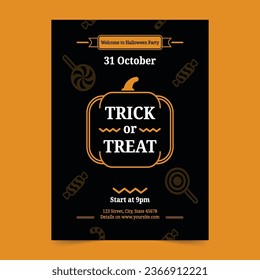 Vector Halloween Club Party Flyer vertical poster template