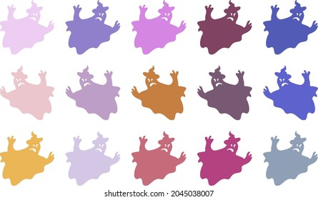 Vector Of the Halloween Colorful Ghost